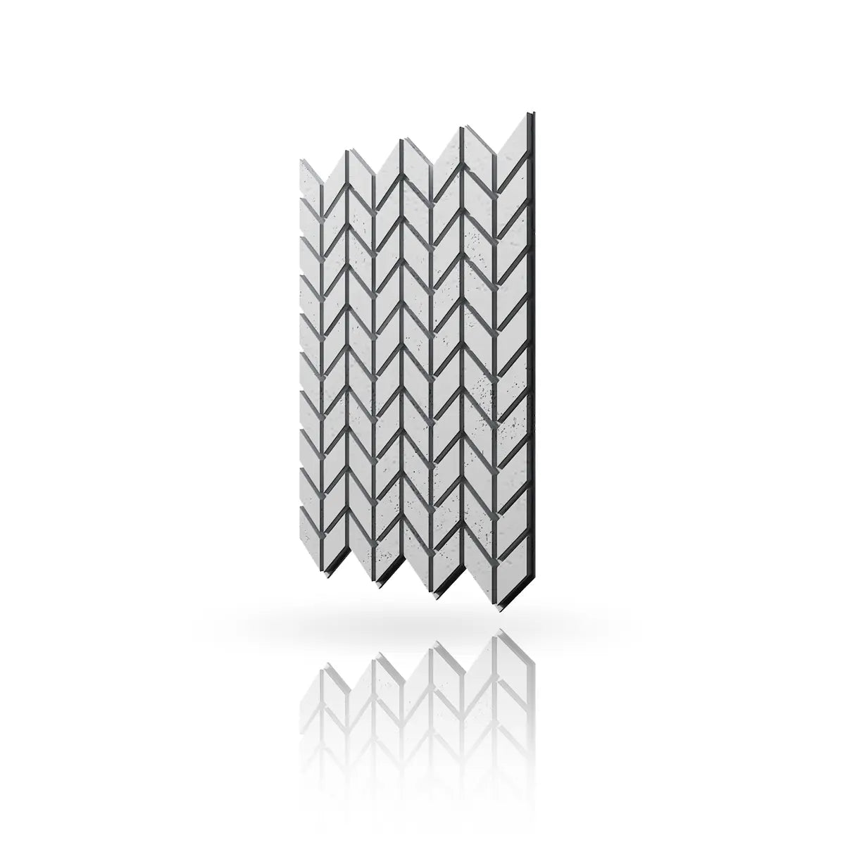 Concrete Cladding HERRINGBONE S Wall Panels Light Grey B1 colour on white background DecorMania.eu