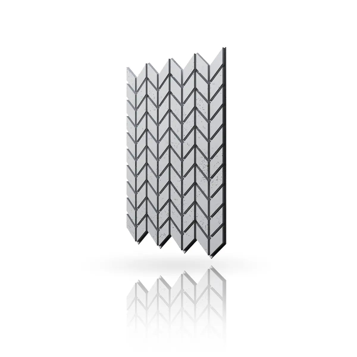 Concrete Cladding HERRINGBONE S Wall Panels Natural S50 colour on white background DecorMania.eu