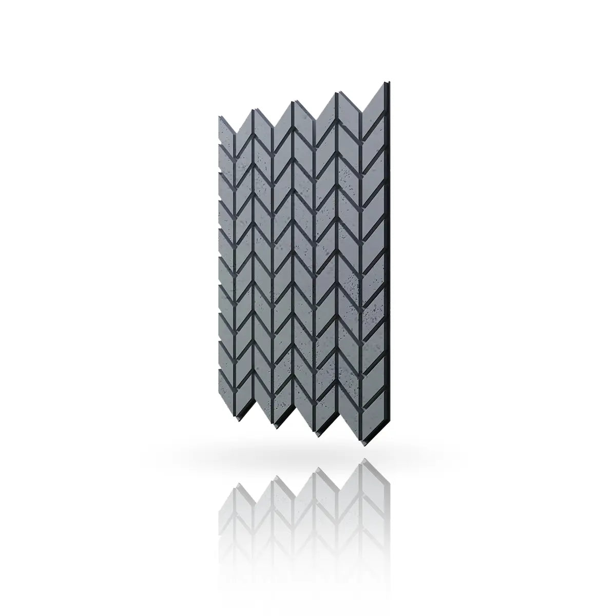 Concrete Cladding HERRINGBONE S Wall Panels Dark Grey S96 colour on white background DecorMania.eu