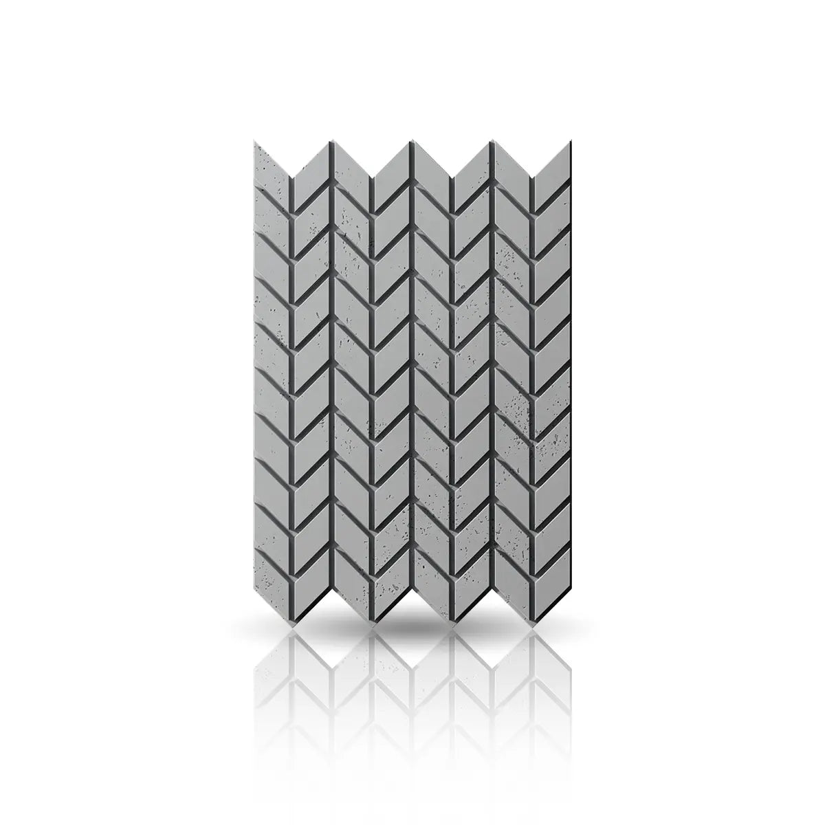Concrete Cladding HERRINGBONE S Wall Panels front view on white background DecorMania.eu