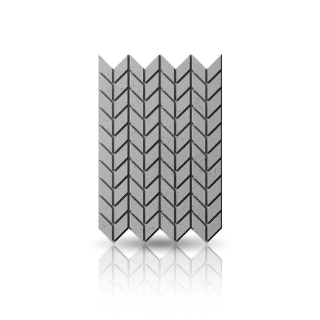 Concrete Cladding HERRINGBONE S Wall Panels front view on white background DecorMania.eu