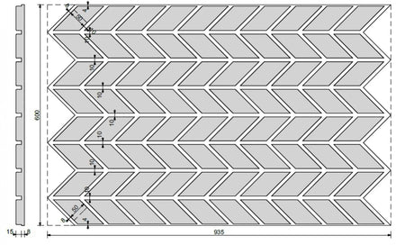 Concrete Cladding HERRINGBONE S Wall Panels dimensions DecorMania.eu