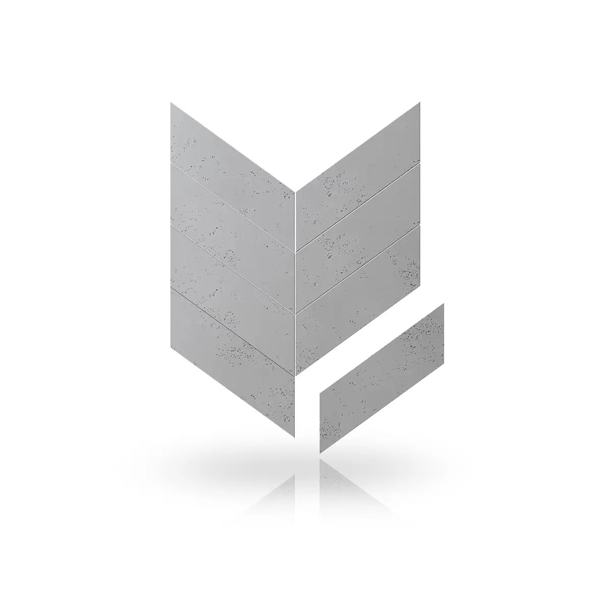Concrete Cladding HERRINGBONE Wall Panels front viev on white background DecorMania.eu