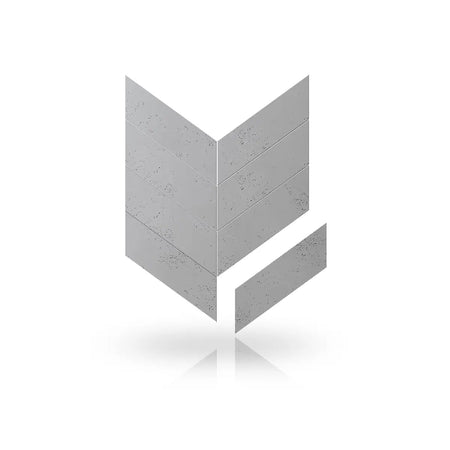 Concrete Cladding HERRINGBONE Wall Panels front viev on white background DecorMania.eu
