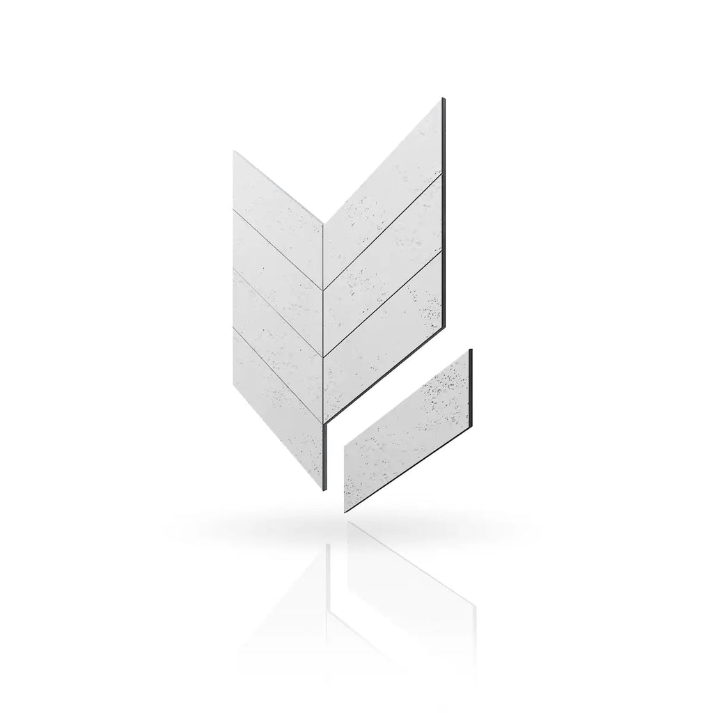 Concrete Cladding HERRINGBONE B0 colour on white background Wall Panels DecorMania.eu