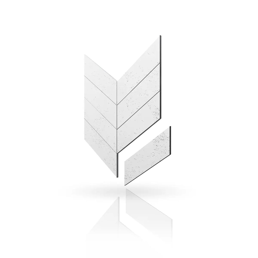 Concrete Cladding HERRINGBONE Wall Panels BS colour on white background DecorMania.eu