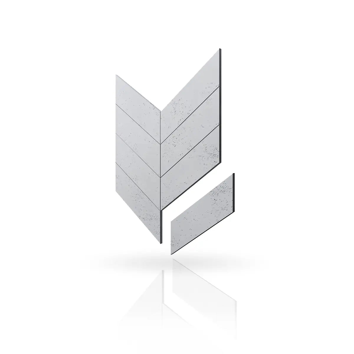 Concrete Cladding HERRINGBONE Wall Panels S50 colour on white background DecorMania.eu