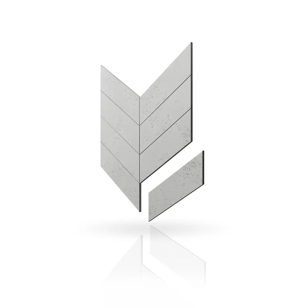 Concrete Cladding HERRINGBONE Wall Panels S51 colour on white background DecorMania.eu