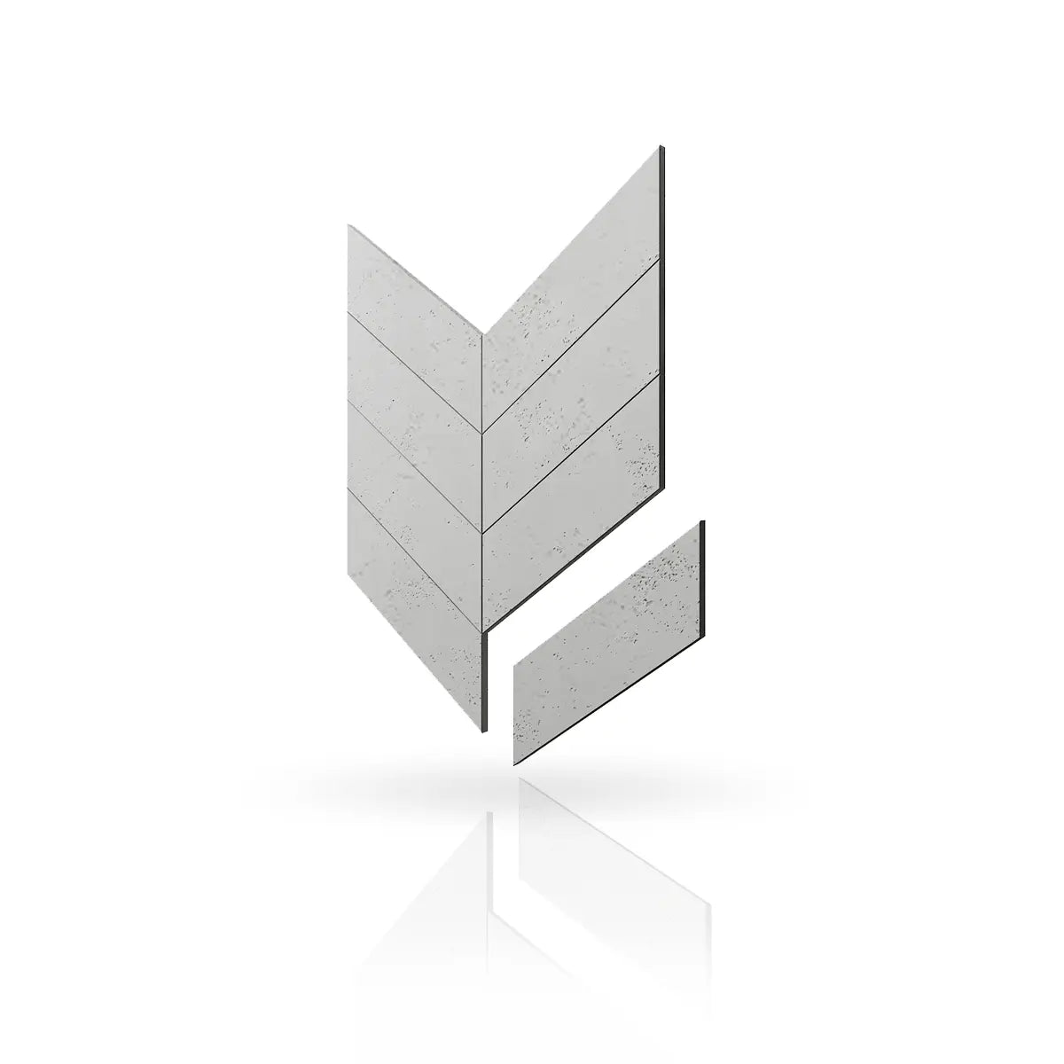 Concrete Cladding HERRINGBONE Wall Panels S51 colour on white background DecorMania.eu