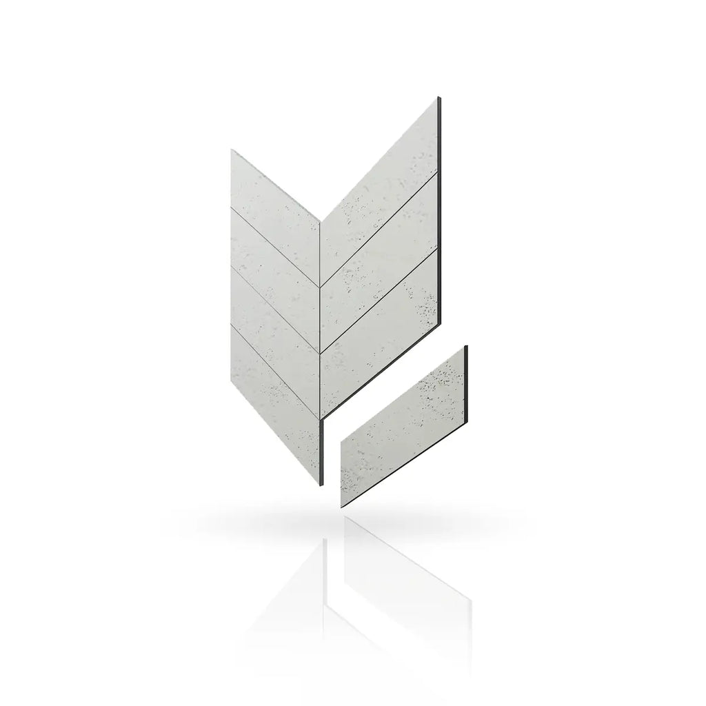 Concrete Cladding HERRINGBONE Wall Panels KS colour on white background DecorMania.eu