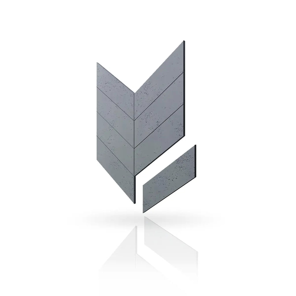 Concrete Cladding HERRINGBONE Wall Panels S96 colour on white backgriund DecorMania.eu