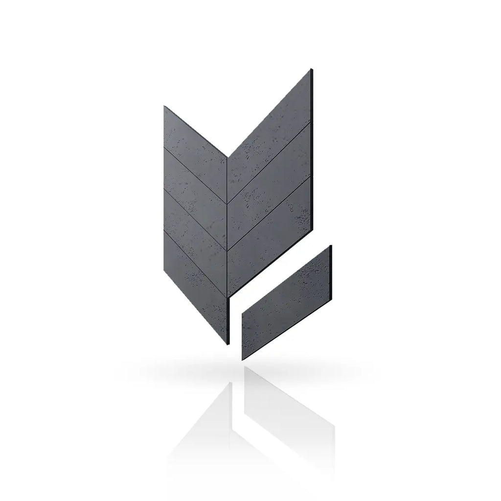 Concrete Cladding HERRINGBONE Wall Panels B8 colour on white background DecorMania.eu