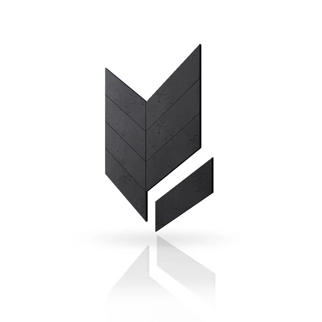 Concrete Cladding HERRINGBONE Wall Panels B15 colour on white background DecorMania.eu