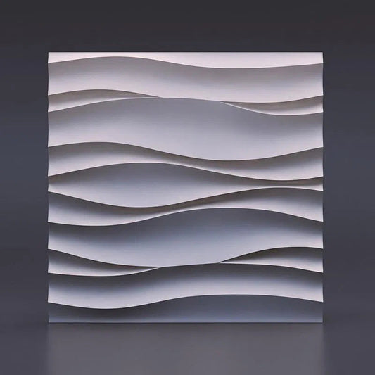 DESERT SAND Gypsum 3D Wall Panels on grey background DecorMania.eu