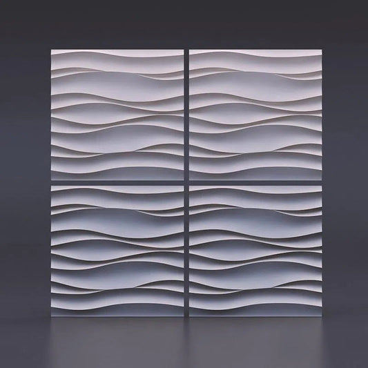 DESERT SAND Gypsum 3D Wall Panels four pieces on grey background DecorMania.eu