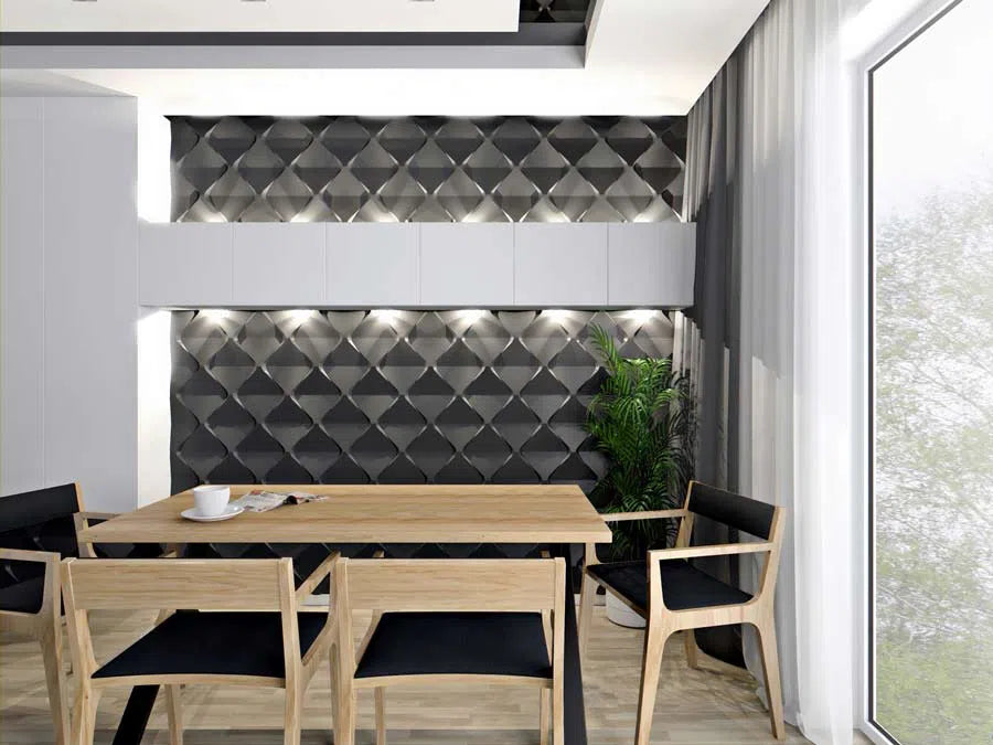 DIAMONDS Polystyrene Wall Art – 3D Decorative Panels in dining room interior DecorMania.eu