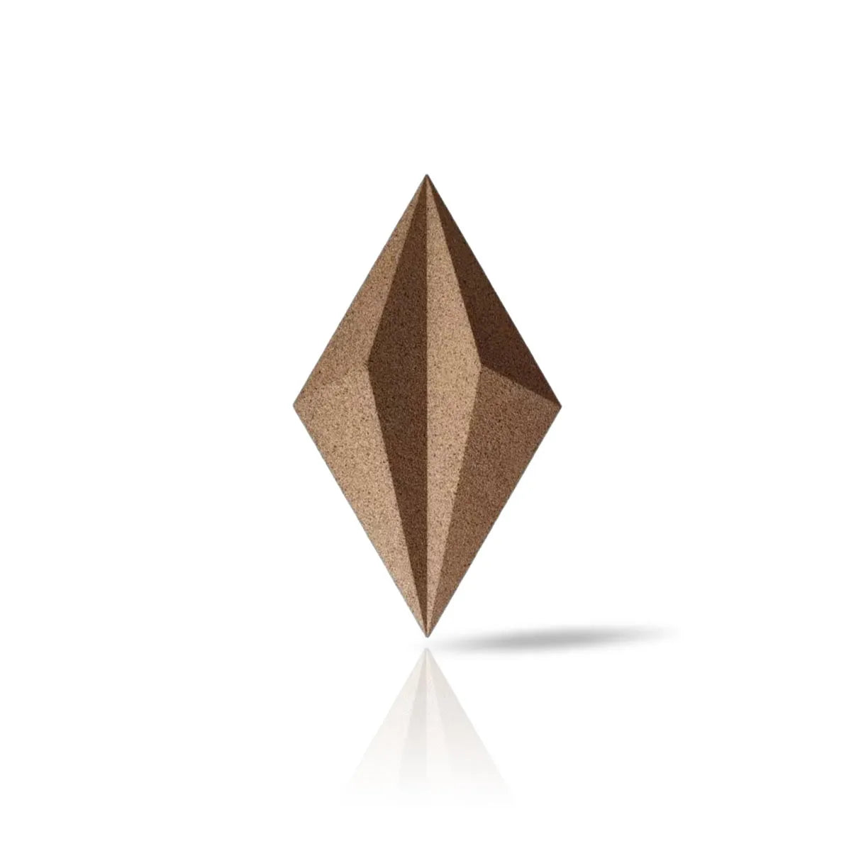 DIAMOND LINE 3D Cork Acoustic Wall Panels single piece on white background DecorMania.eu