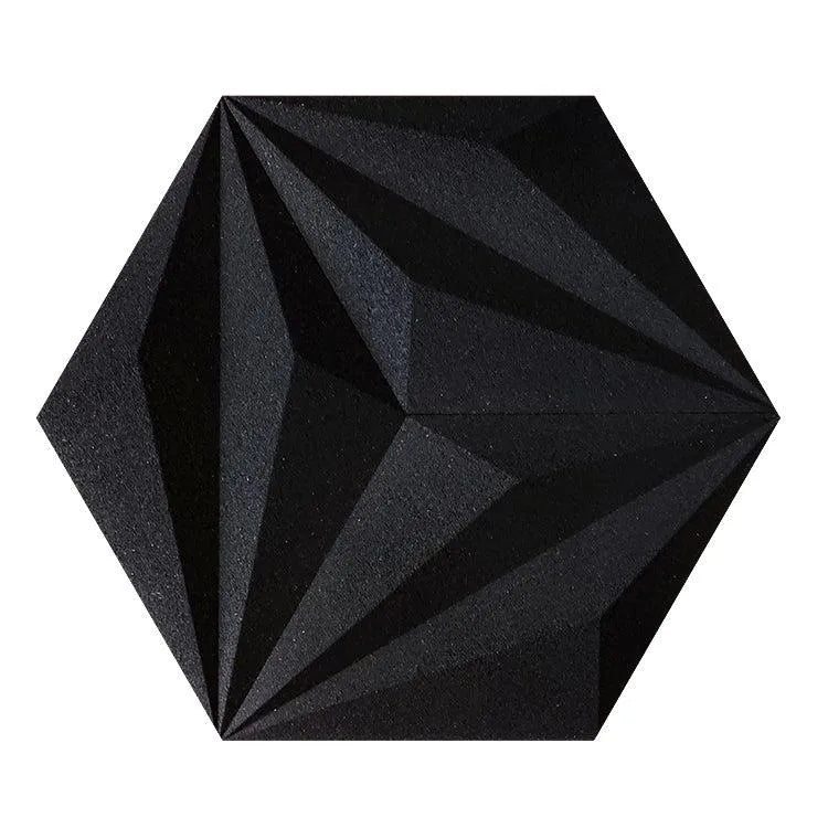 DIAMOND LINE 3D Cork Acoustic Wall Panels on white background  BLACK DecorMania.eu