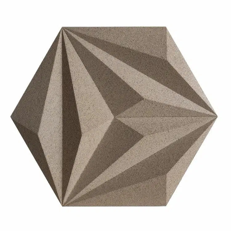 DIAMOND LINE 3D Cork Acoustic Wall Panels on white background IVORY DecorMania.eu