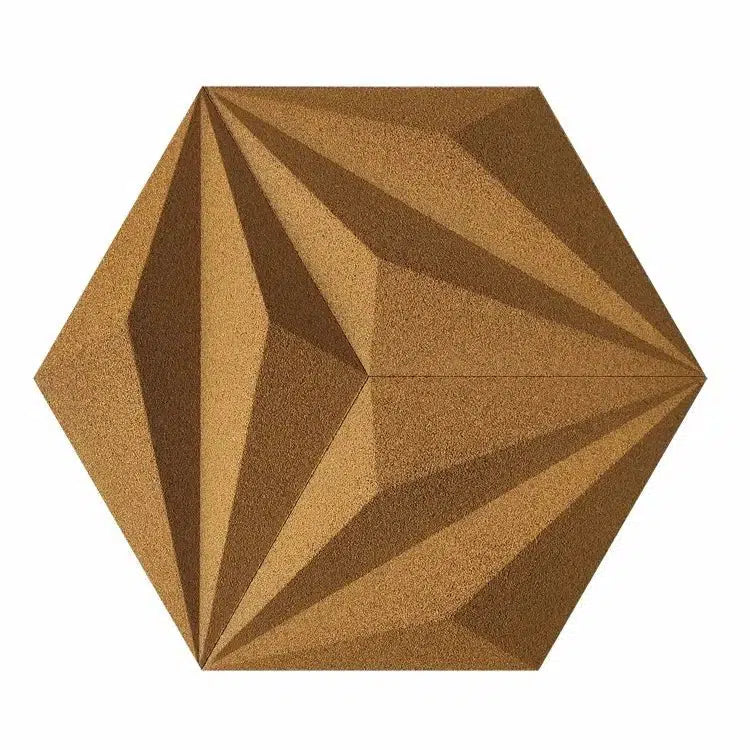 DIAMOND LINE 3D Cork Acoustic Wall Panels on white background YELLOW DecorMania.eu