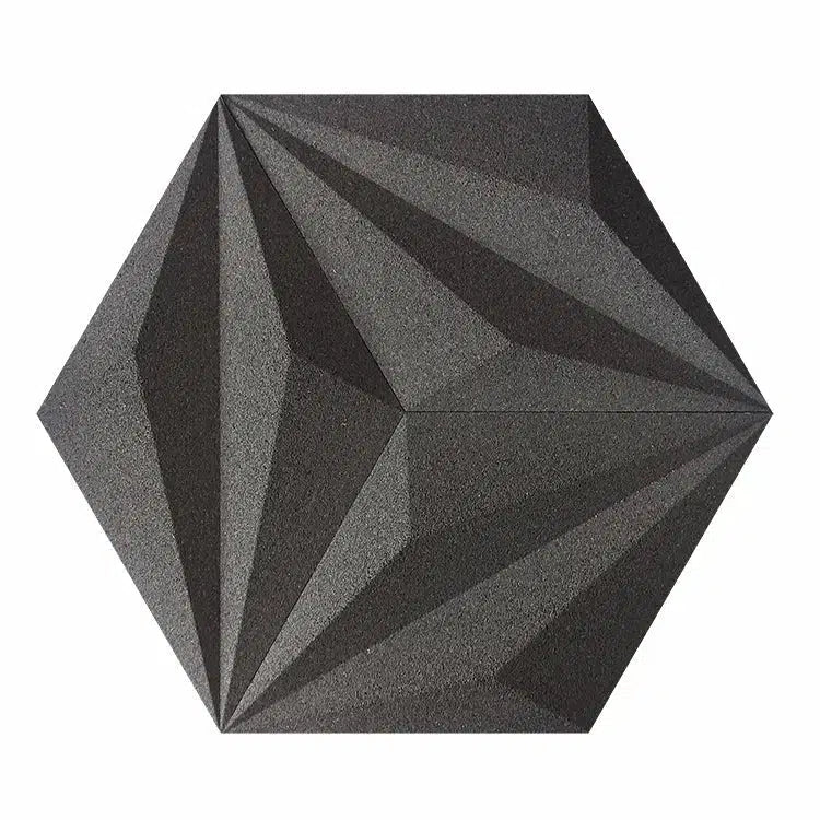 DIAMOND LINE 3D Cork Acoustic Wall Panels on white background GREY DecorMania.eu