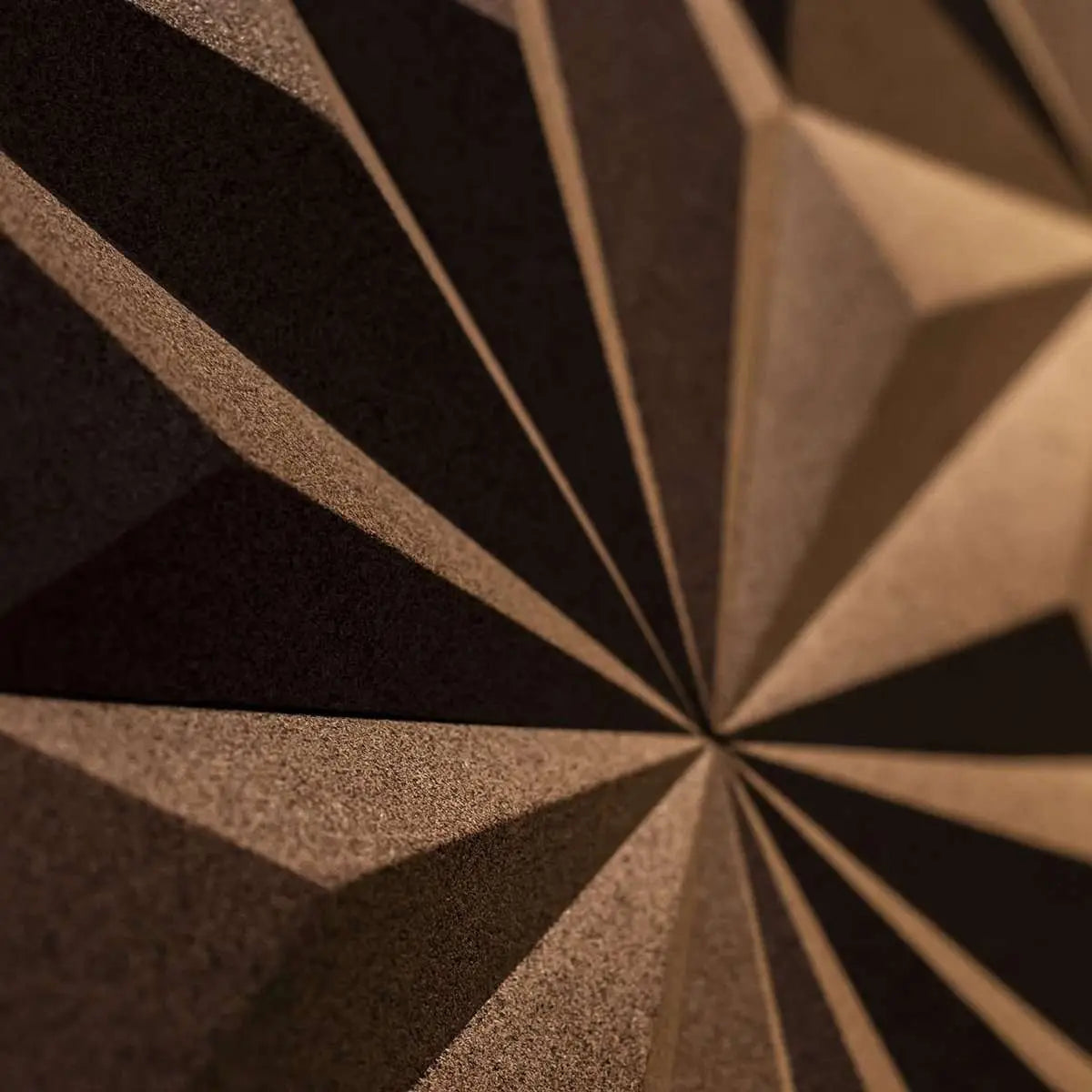 DIAMOND LINE 3D Cork Acoustic Wall Panels texture closeup DecorMania.eu