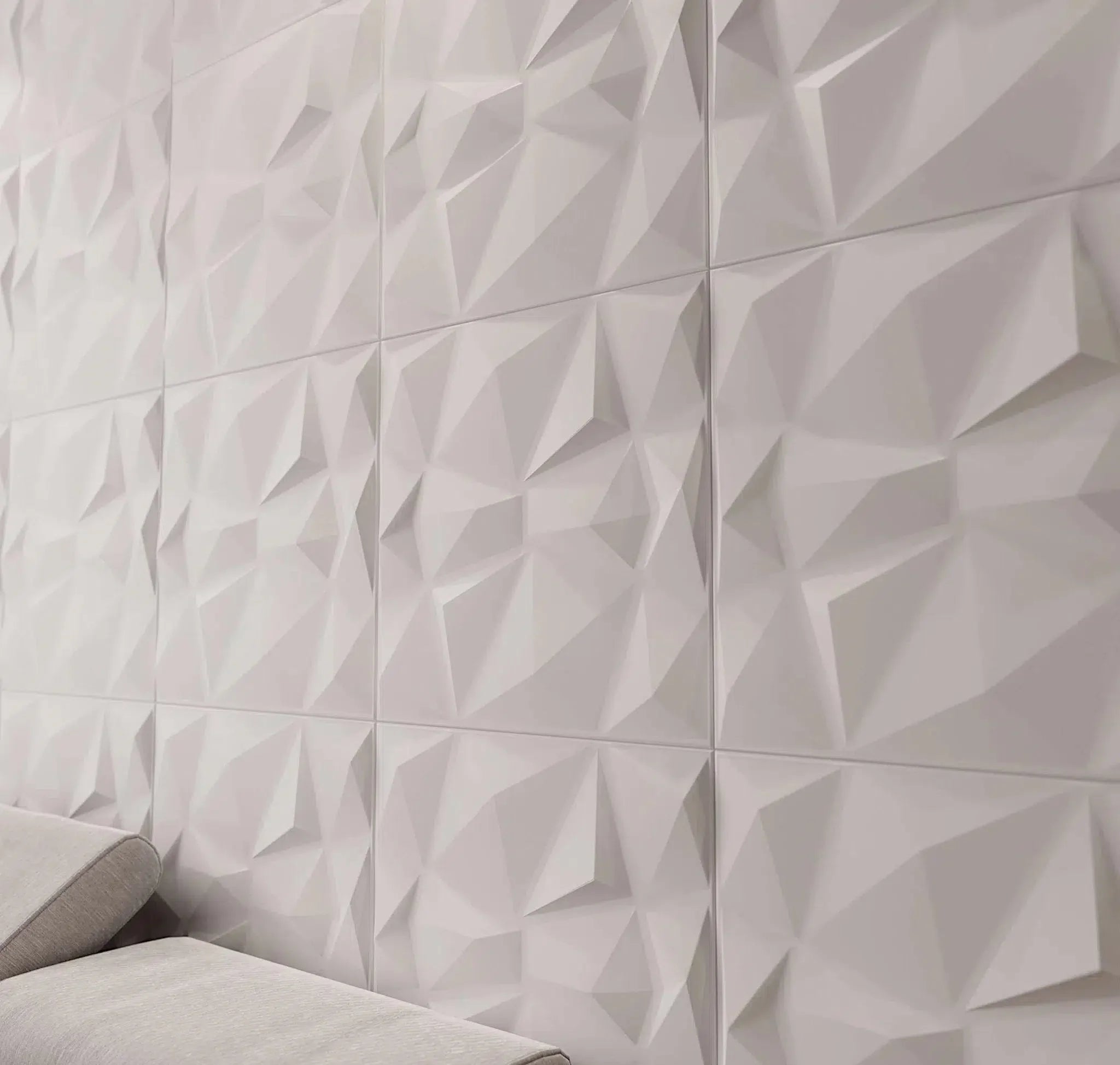 DIAMOND Polystyrene Wall Art – 3D Decorative Panels white colour accent wall DecorMania.eu