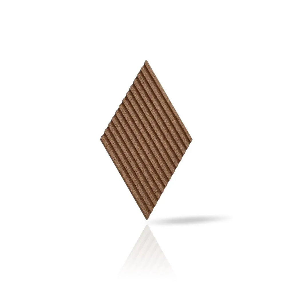 DIAMOND STRIPE 3D Cork Acoustic Wall Panels single piece on white background DecorMania.eu
