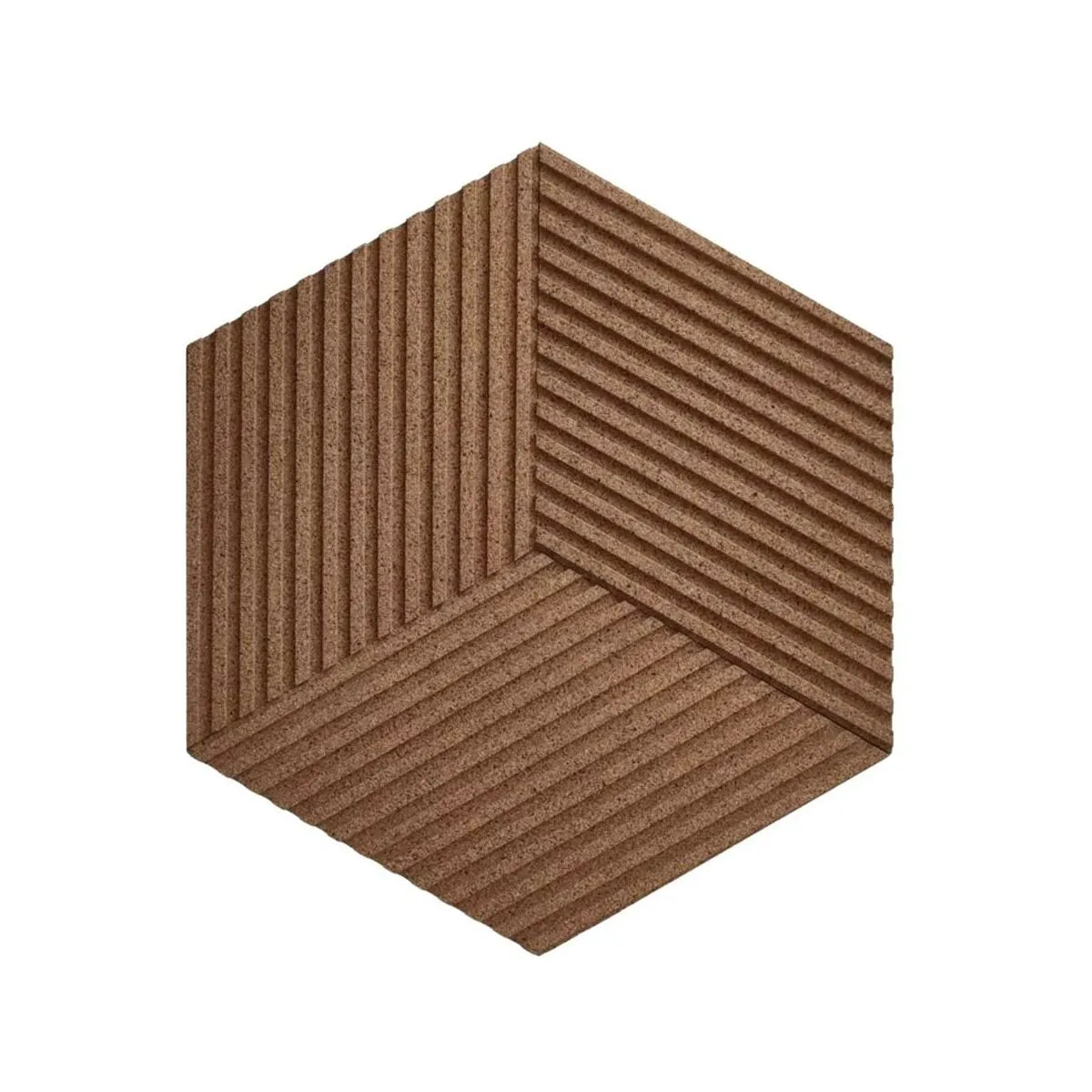 DIAMOND STRIPE 3D Cork Acoustic Wall Panels 3 piece configuration on white background DecorMania.eu
