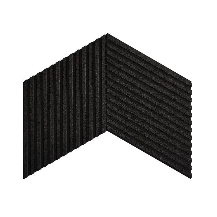 DIAMOND STRIPE 3D Cork Acoustic Wall Panels on white background BLACK DecorMania.eu