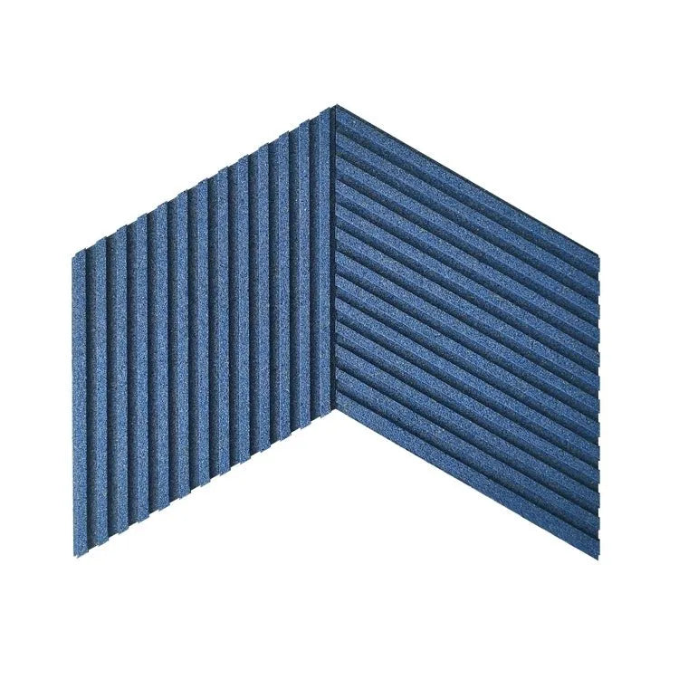 DIAMOND STRIPE 3D Cork Acoustic Wall Panels on white background BLUE DecorMania.eu