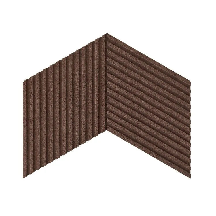 DIAMOND STRIPE 3D Cork Acoustic Wall Panels on white background BROWN DecorMania.eu