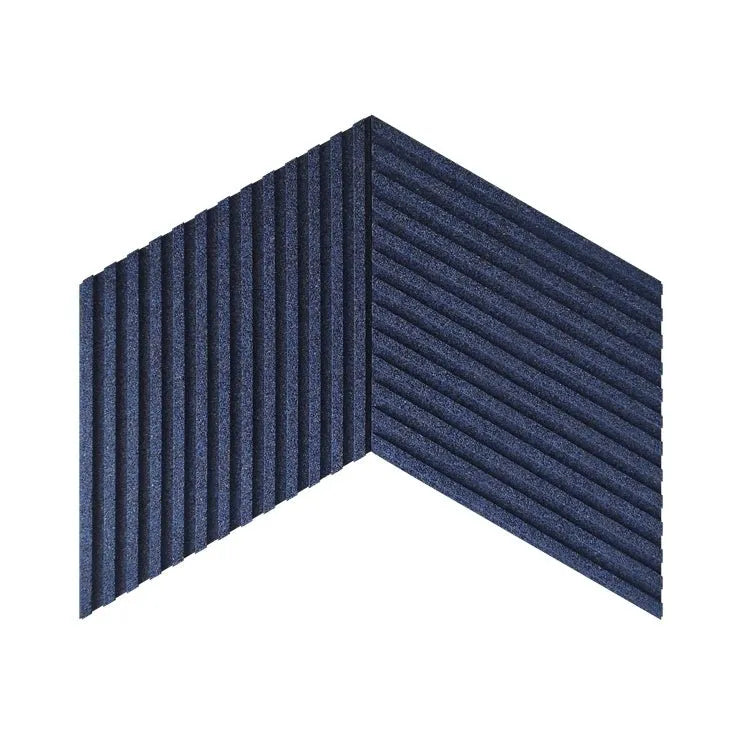 DIAMOND STRIPE 3D Cork Acoustic Wall Panels on white background DEEP BLUE DecorMania.eu