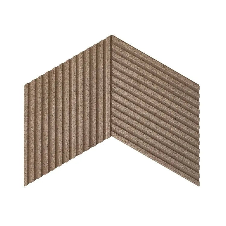 DIAMOND STRIPE 3D Cork Acoustic Wall Panels on white background IVORY  DecorMania.eu