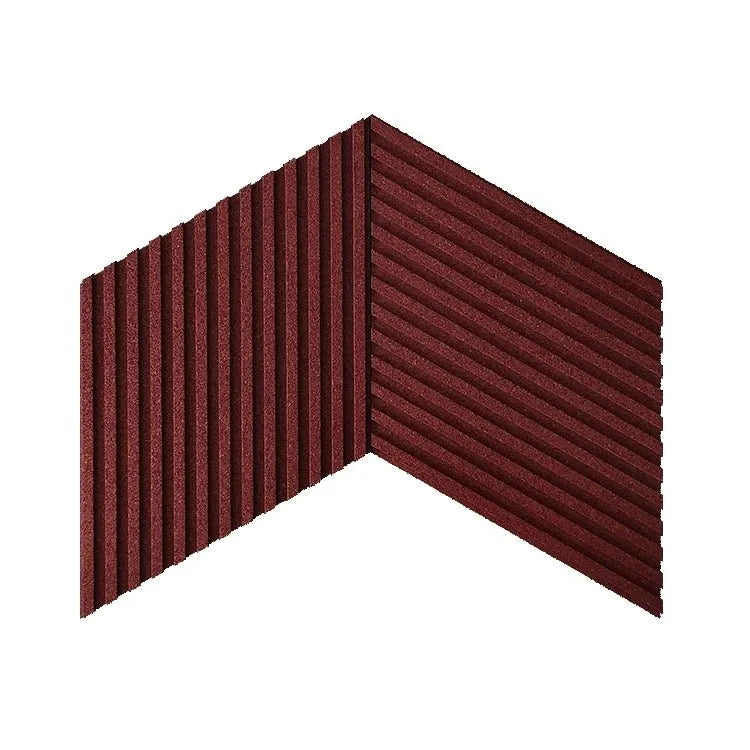 DIAMOND STRIPE 3D Cork Acoustic Wall Panels on white background MAROON DecorMania.eu