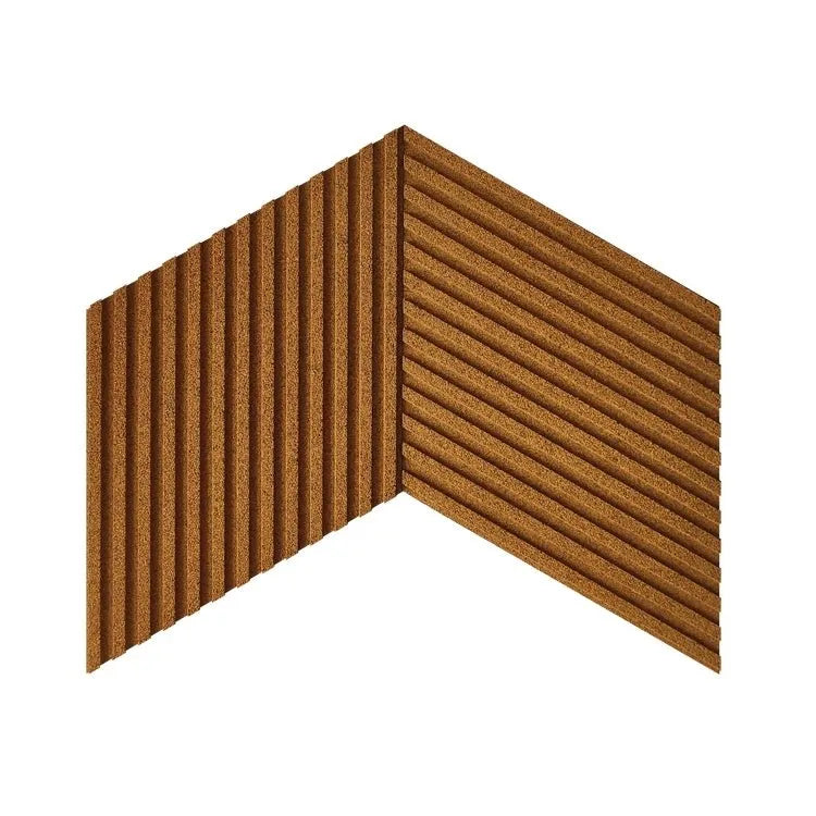 DIAMOND STRIPE 3D Cork Acoustic Wall Panels on white background YELLOW DecorMania.eu