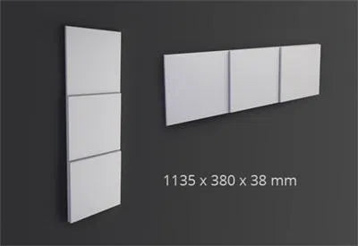 DOMINO 3D Polyurethane Wall Art Panel on grey background DecorMania.eu