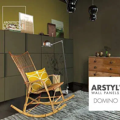 DOMINO 3D Polyurethane Wall Art Panel in cozy interior DecorMania.eu