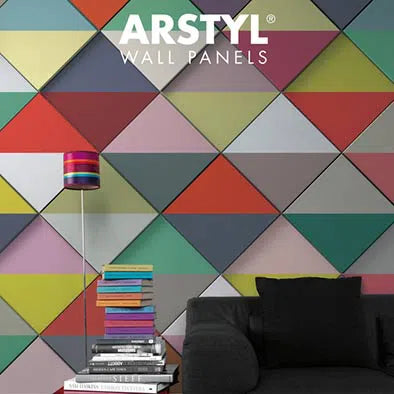 DOMINO 3D Polyurethane Wall Art Panel painted in different colours DecorMania.eu