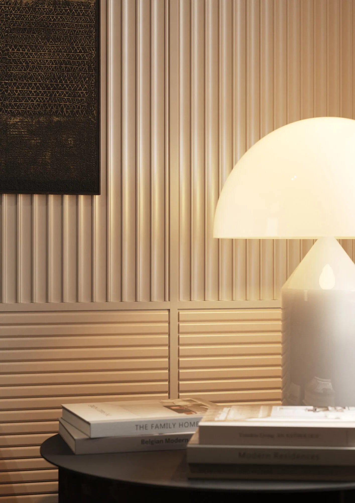 DORIQUE 3D Polyurethane Wall Art Panel beige colour DecorMania.eu