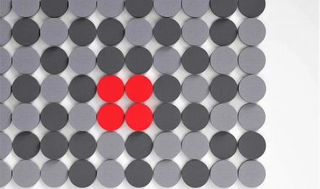 DOT M Soft Acoustic Wall Panel red and grey composition Decormania.eu