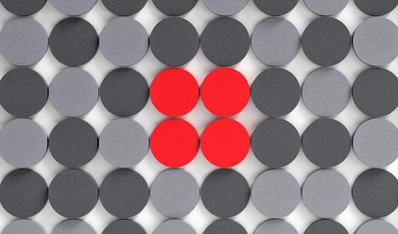 DOT M Soft Acoustic Wall Panel grey and red composition Decormania.eu