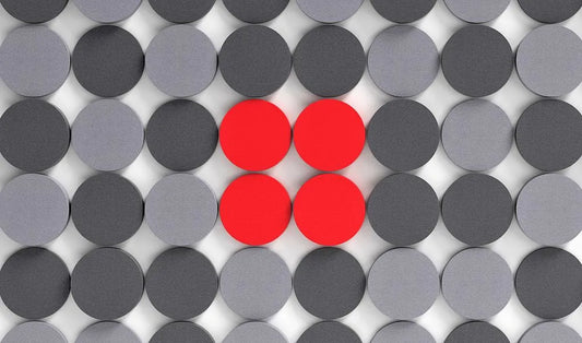 DOT M Soft Acoustic Wall Panel grey and red composition Decormania.eu