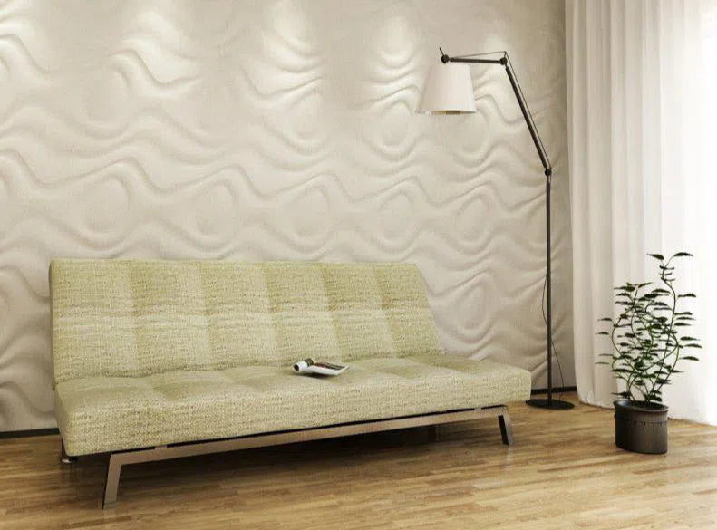DRY STREAM Gypsum 3D Wall Panels white accent wall DecorMania.eu