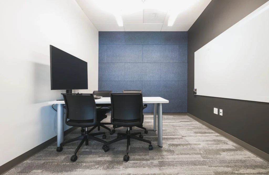 Decorative 3D PET Felt Wall Tiles - RECTANGLE 80x60 in office interior Decormania.eu