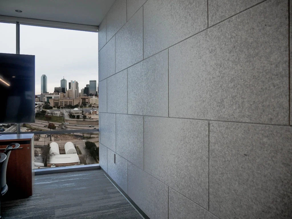 Decorative 3D PET Felt Wall Tiles - RECTANGLE 80x60 in office interior Decormania.eu