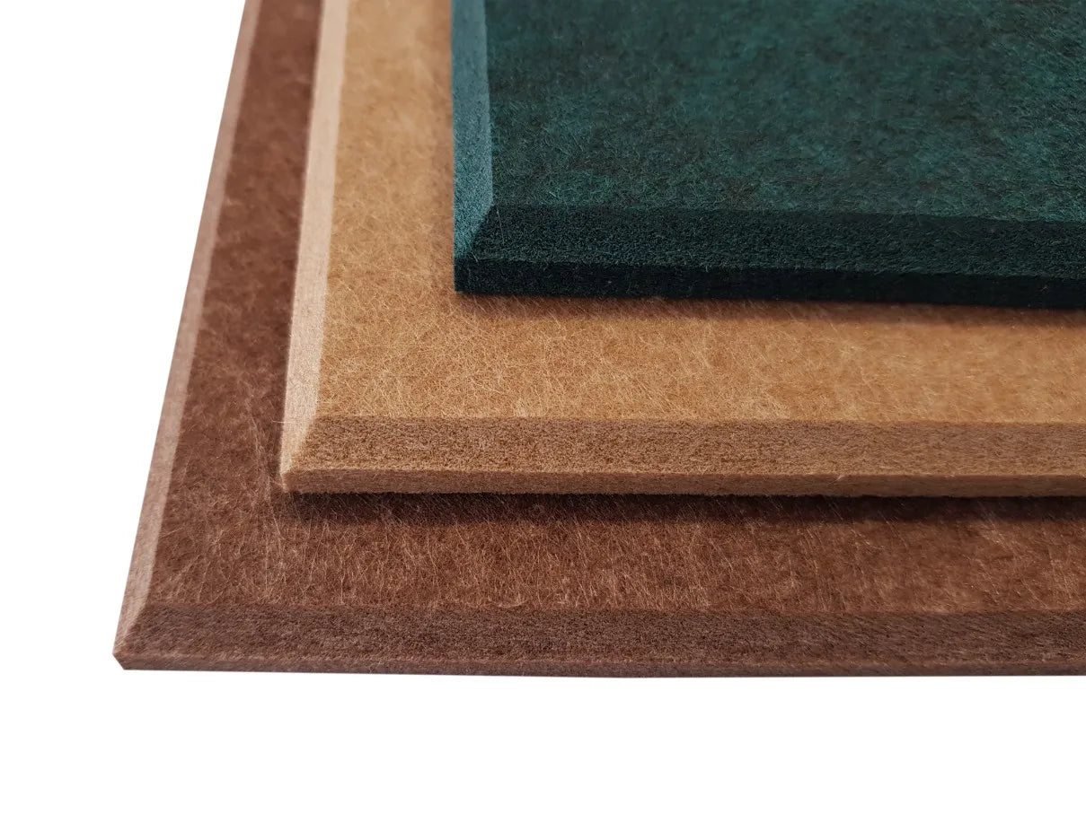 Decorative 3D PET Felt Wall Tiles - SQUARE 20x20 beveled edges on white background Decormania.eu