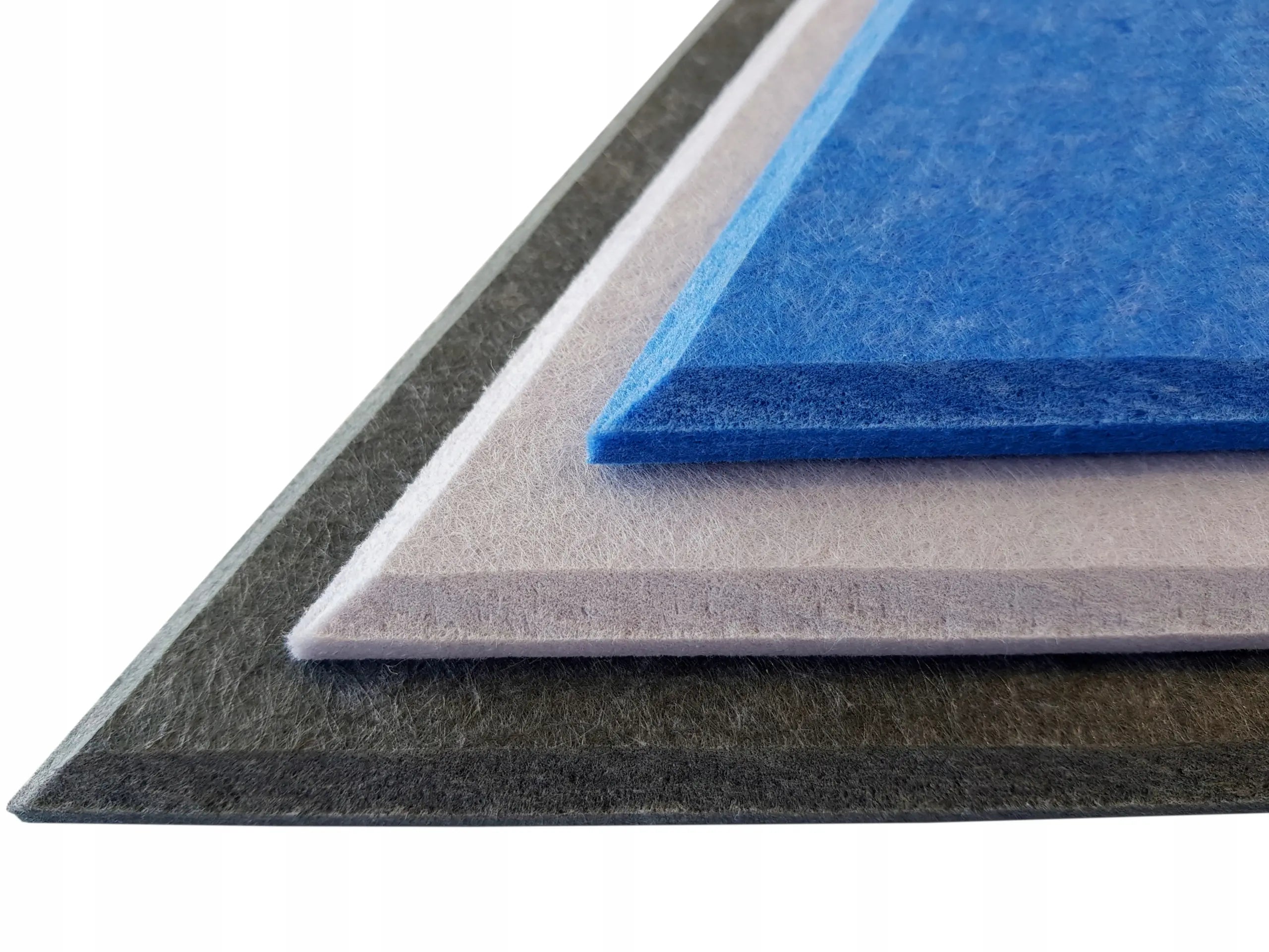 Decorative 3D PET Felt Wall Tiles - Triangle SMALL beveled edges on white background Decormania.eu