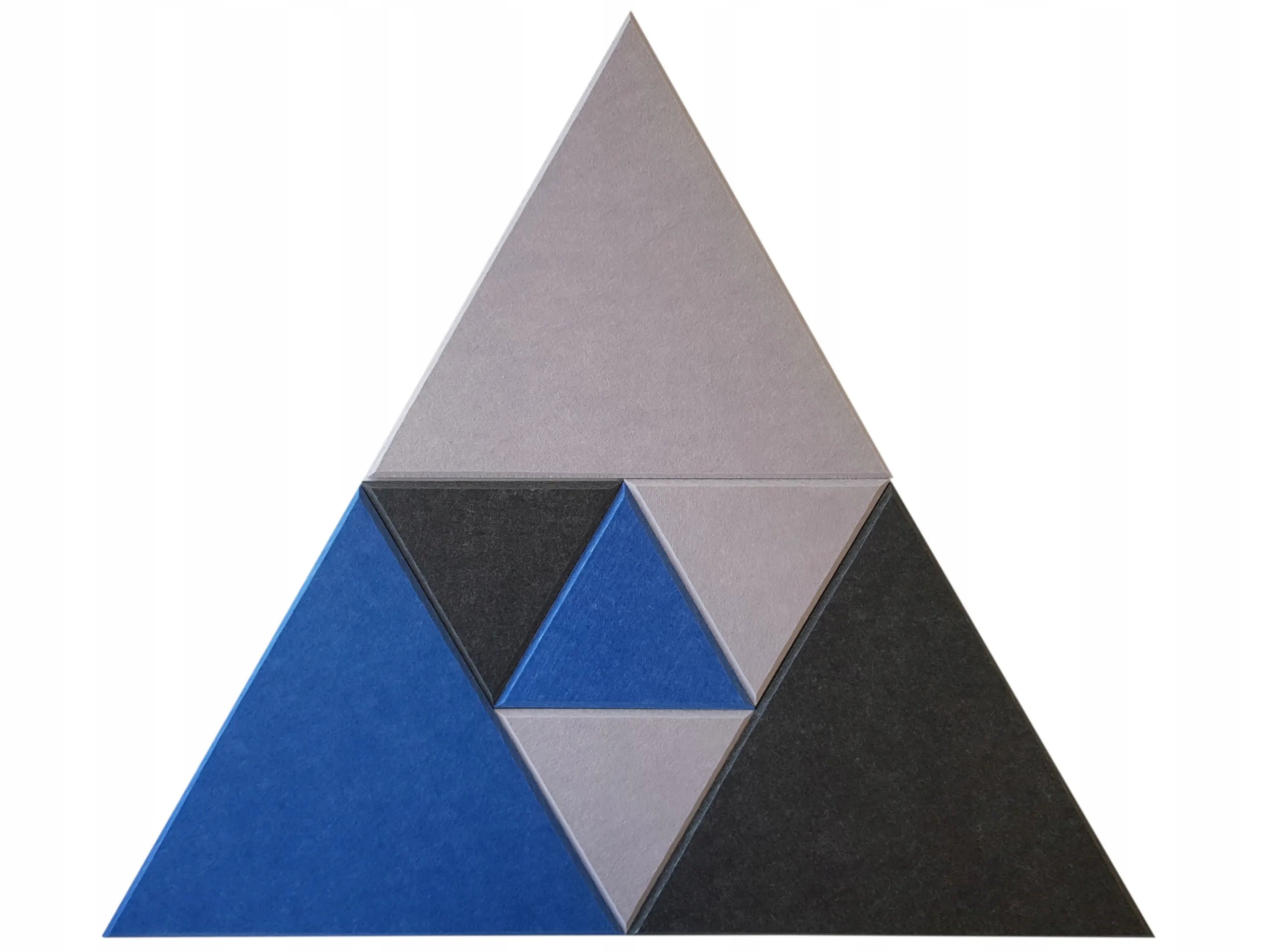 Decorative 3D PET Felt Wall Tiles - Triangle SMALL triangle composition on white background Decormania.eu