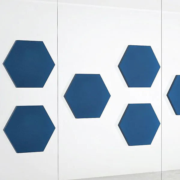 Decorative Glass Wall Panels - Acoustic Hexa L on white background DecorMania.eu